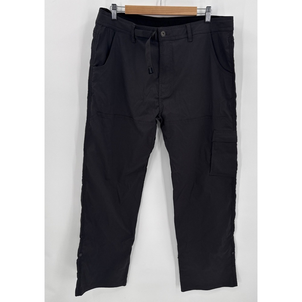 Prana Mens Dark Gray Zion Nylon Roll Up Pants Size XXL/32L Hiking Gorpcore